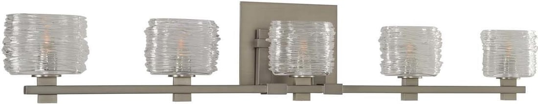 Contemporary 5-Light Satin Nickel Bath Fixture by Kalco Clearwater Collection (1 of 1)