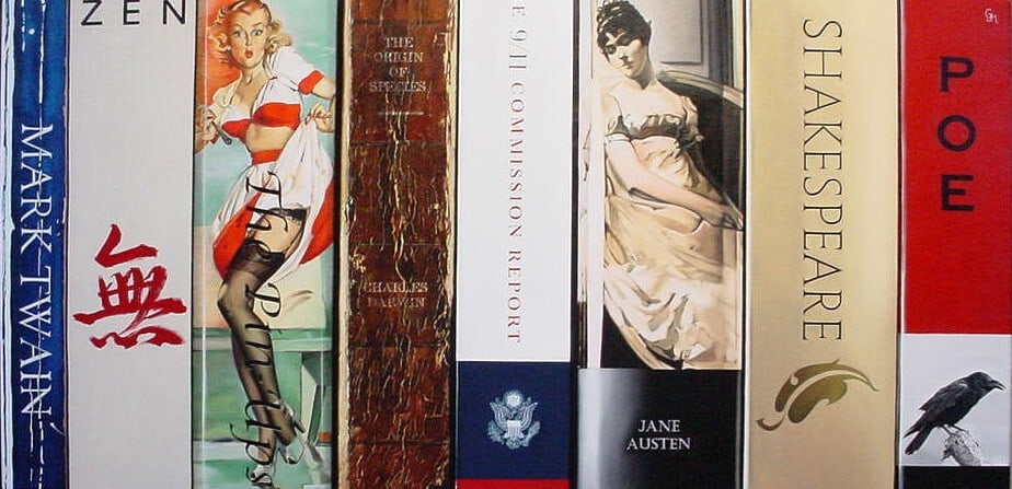 John-Mark Gleadow Bibliotheque I Signed Limited Edition Giclee Print 12 x 24: John-Mark Gleadow Bibliotheque I Signed Limited Edition Giclee Print 12 x 24 Experience the captivating art of John-Mark Gleadow with this original signed limited edition Giclee on canvas, titled "Bib