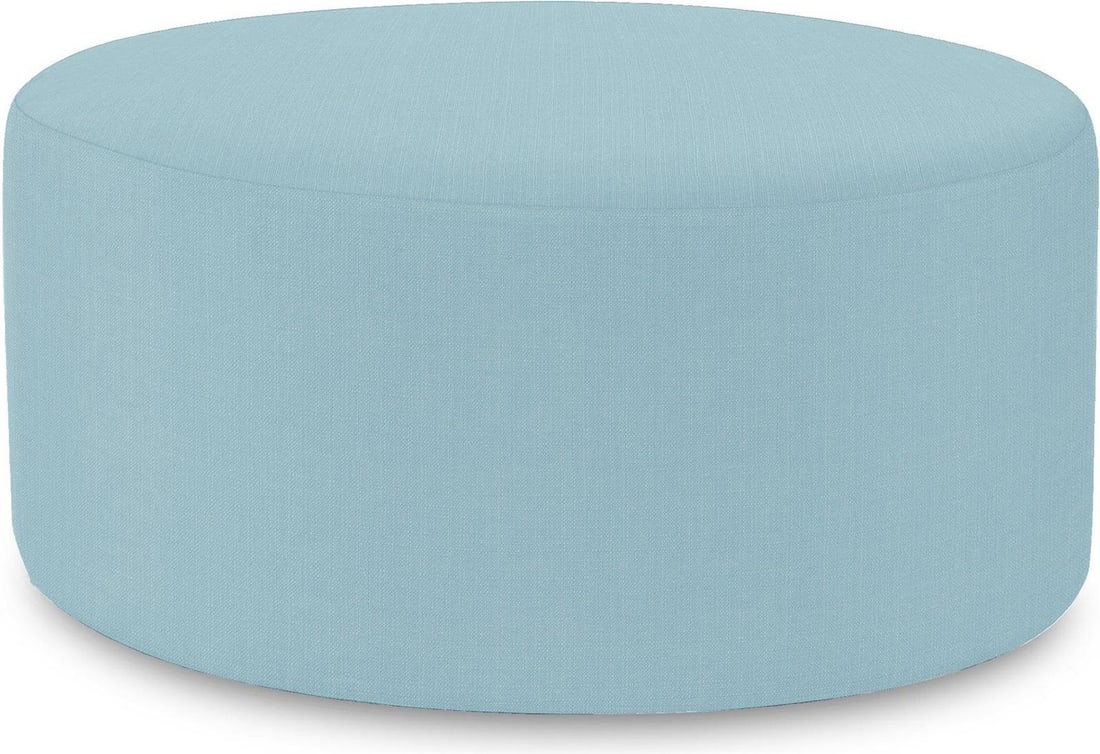 Howard Elliott Blue Round Slipcover for 36 Inch Ottoman (1 of 1)