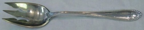 Virginia by Gorham 10 Inch Sterling Silver Gold Washed Salad Fork: Virginia by Gorham 10 Inch Sterling Silver Gold Washed Salad Fork Add elegance to your dining experience with this Virginia by Gorham Sterling Silver Salad Serving Fork. Measuring 10 inches, this exqu