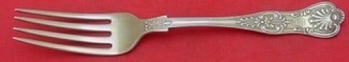 Reed & Barton Kings Sterling Silver Dinner Fork 8 inches Monogrammed: Reed & Barton Kings Sterling Silver Dinner Fork 8 inches Monogrammed This exquisite 8" dinner fork is crafted in sterling silver, featuring the elegant Kings pattern by Reed & Barton. Each fork is uni