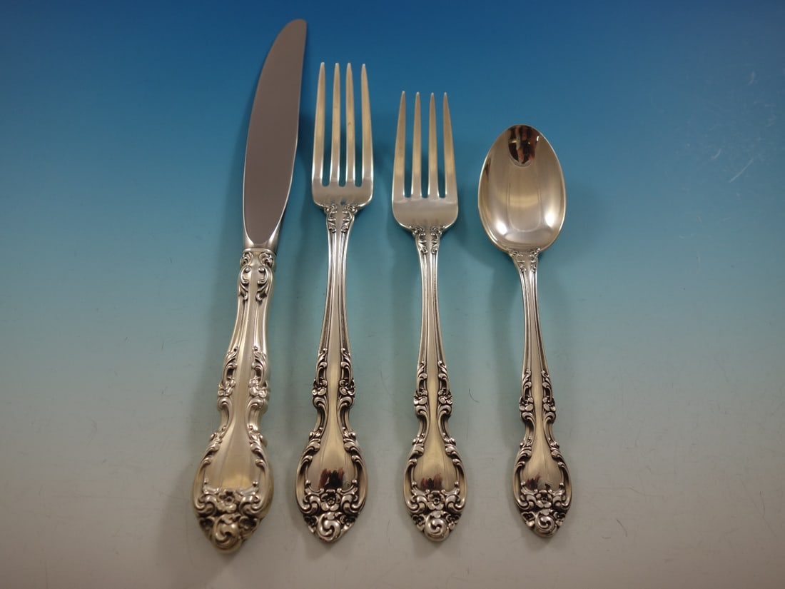 Gorham Melrose Sterling Silver Flatware Set for 12 - 48 Pieces with Storage Chest (1 of 6)