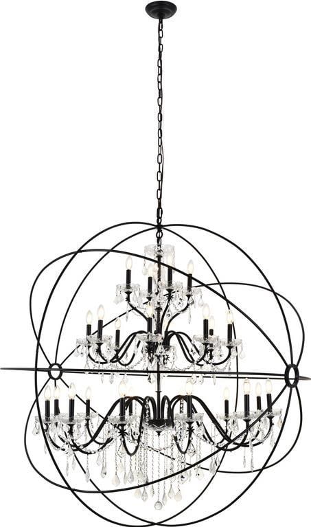 Elegant Lighting Cordelia 24-Light Crystal Pendant Regency Style: Elegant Lighting Cordelia 24-Light Crystal Pendant Regency Style Illuminate your space with the elegance of the Regal Cordelia 24-Light Crystal Pendant. This stunning piece features a regal design tha