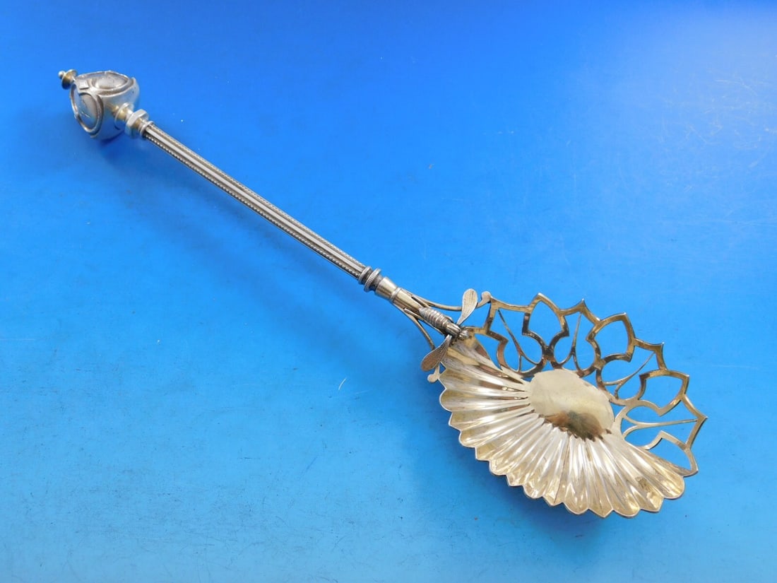 George Sharp Gothic Dome Sterling Silver Macaroni Server 10 1/8 with Dragonfly (1 of 17)