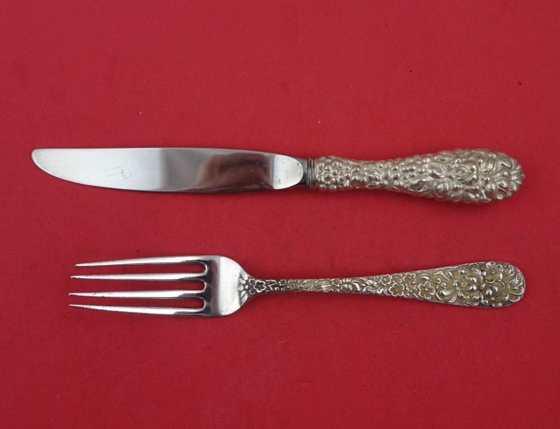 Stieff Rose Sterling Silver 2pc Junior Set Knife and Fork (1 of 3)