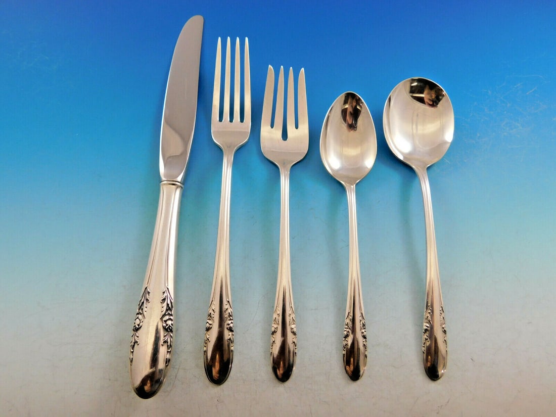 Durgin Fashion Lane Sterling Silver Flatware Set for 8 54 pcs Scarce (1 of 8)