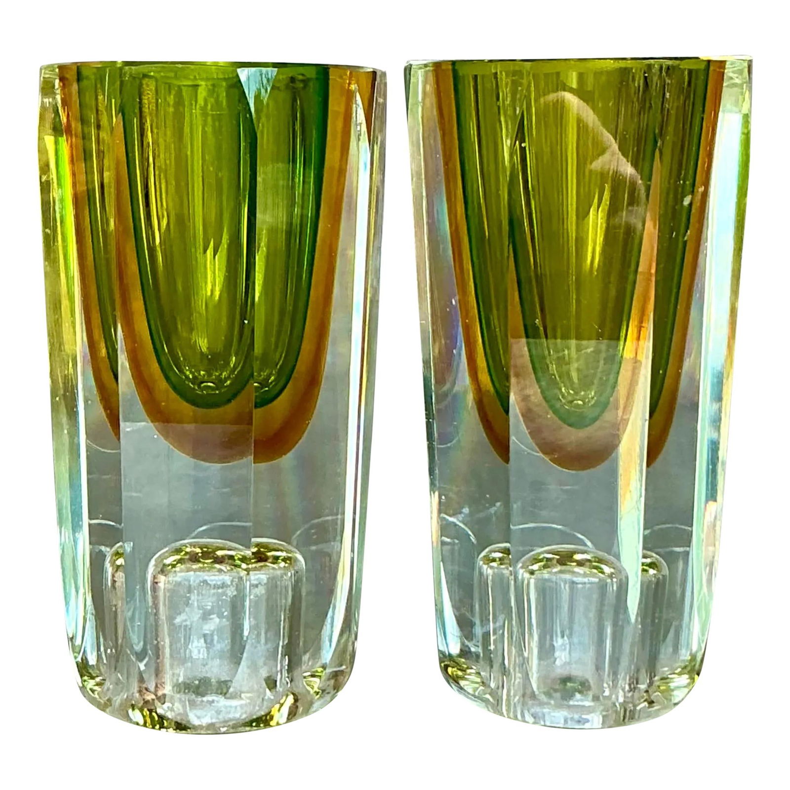 Pair of Vintage Murano Style Italian Art Glass Vases (1 of 10)