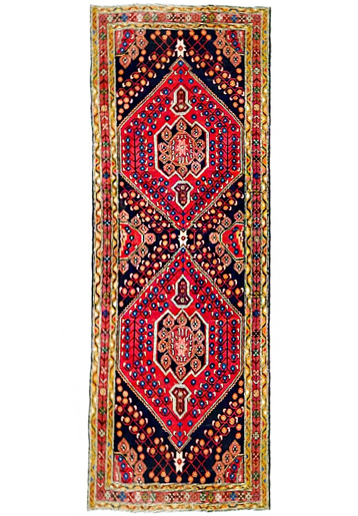 Handcrafted 4.4 x 9.2 Pink Semi-Antique Persian Abadeh Runner Rug: Handcrafted 4.4 x 9.2 Pink Semi-Antique Persian Abadeh Runner Rug Free continental US Shipping Discover the exquisite charm of this Semi-Antique Persian Abadeh Runner Rug, handcrafted by skilled artis