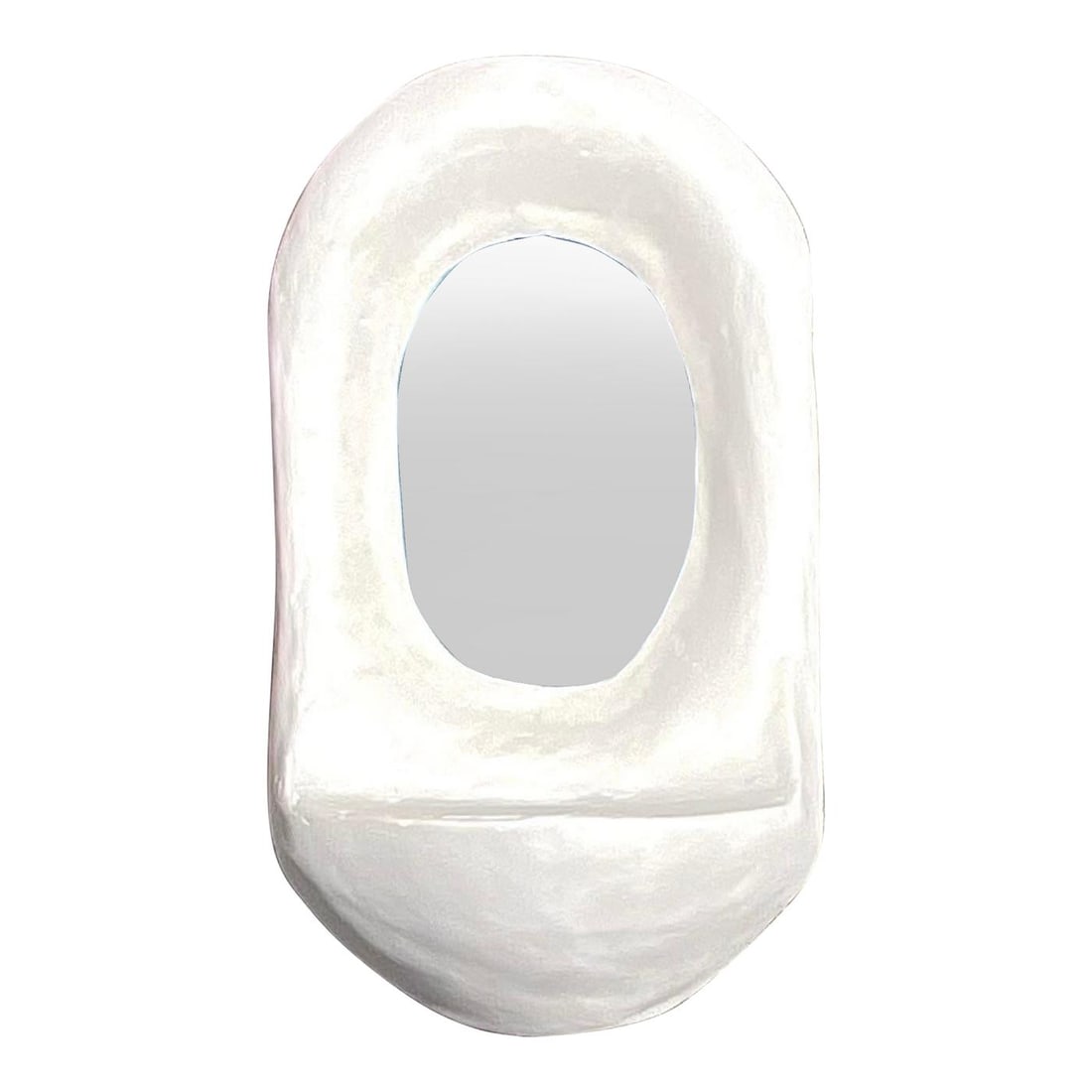 Vintage Boho Plaster Mirror with Biomorphic Design (1 of 6)