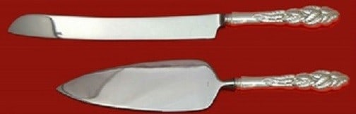 Tiffany and Co Ailanthus Sterling Silver Wedding Cake Set 2pc (1 of 1)