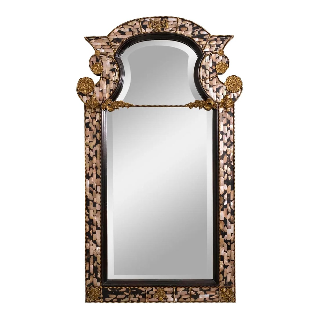 Maitland Smith Tessallated Marble Wall Mirror with Brass Accents 28 x 36 (1 of 10)