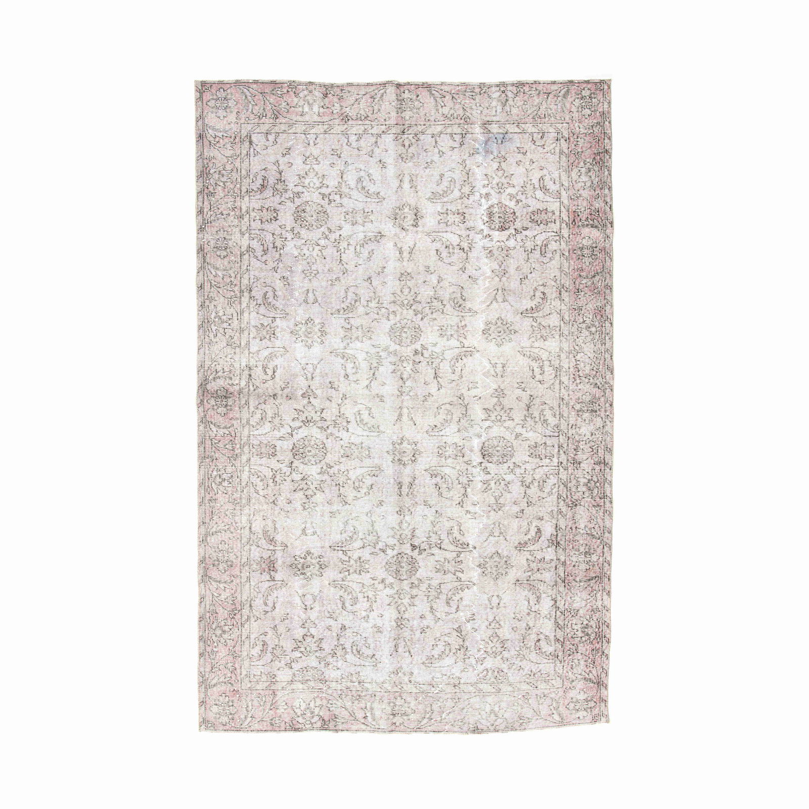 Authentic Vintage Handmade Wool on Cotton Carpet 65 x 103.1 Inches (1 of 8)