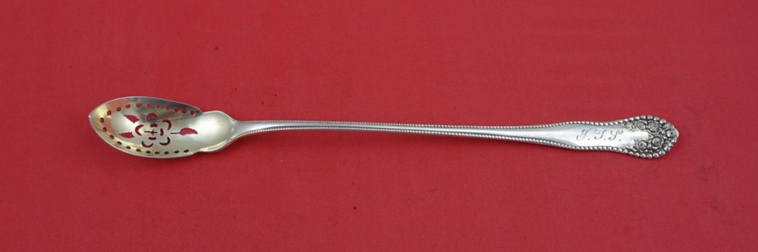 Gorham Lancaster Sterling Silver Olive Spoon 8 1/4" Rare Monogrammed: Gorham Lancaster Sterling Silver Olive Spoon 8 1/4" Rare Monogrammed This exquisite serving spoon, crafted by Gorham, features the elegant Lancaster pattern and is composed of high-quality sterling si