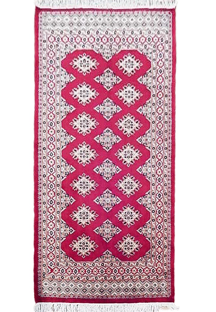 3'2" x 5'3" Red Jaldar Bokhara Area Rug Hand-Knotted Wool Pakistan (1 of 7)