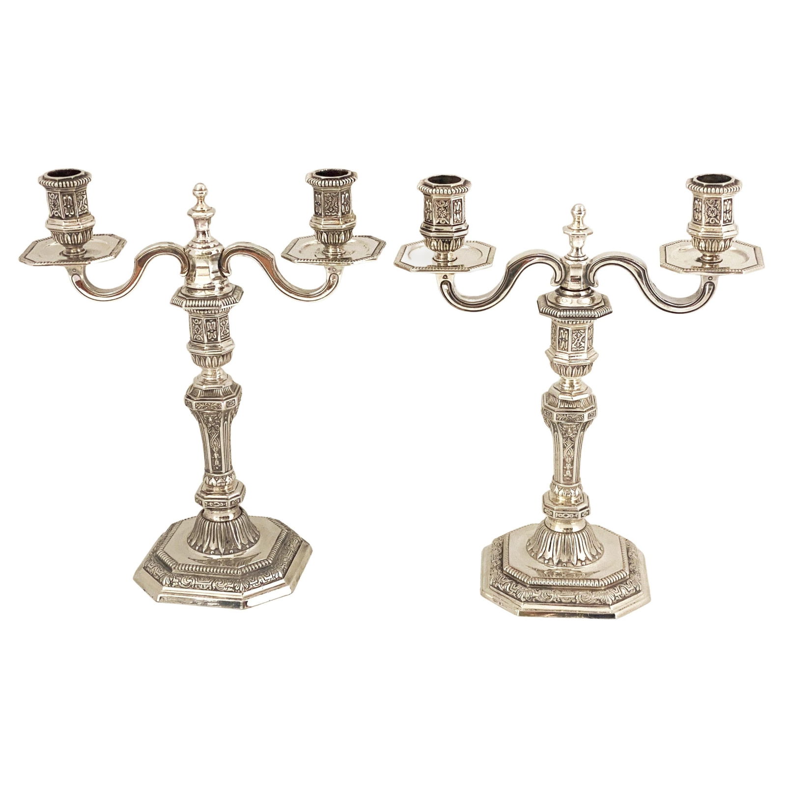 Set of 2 Christofle Duperier Silver-Plated Candelabra France Neoclassical (1 of 13)