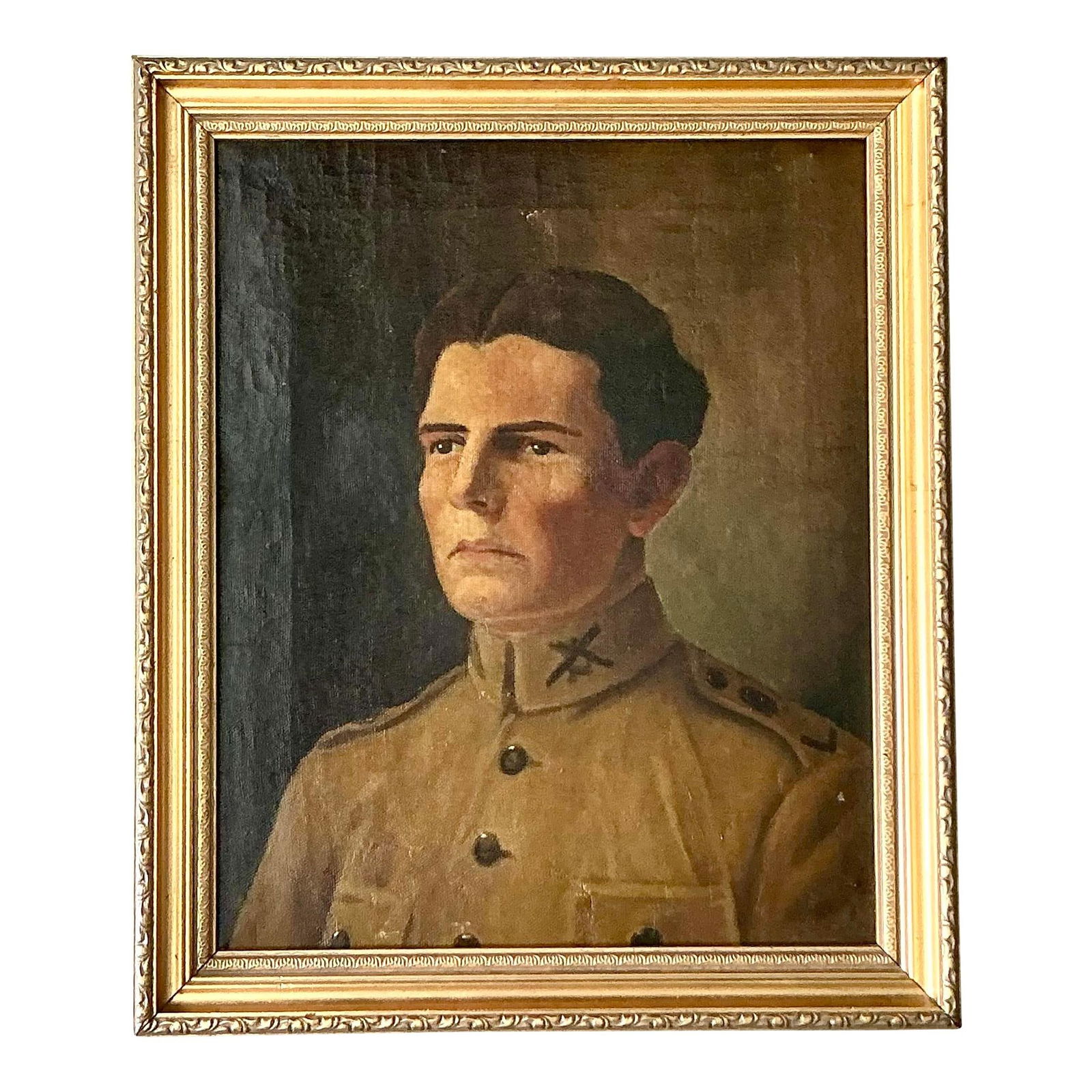 Vintage Boho Original Oil Portrait on Canvas 15.5 x 18.5 (1 of 5)