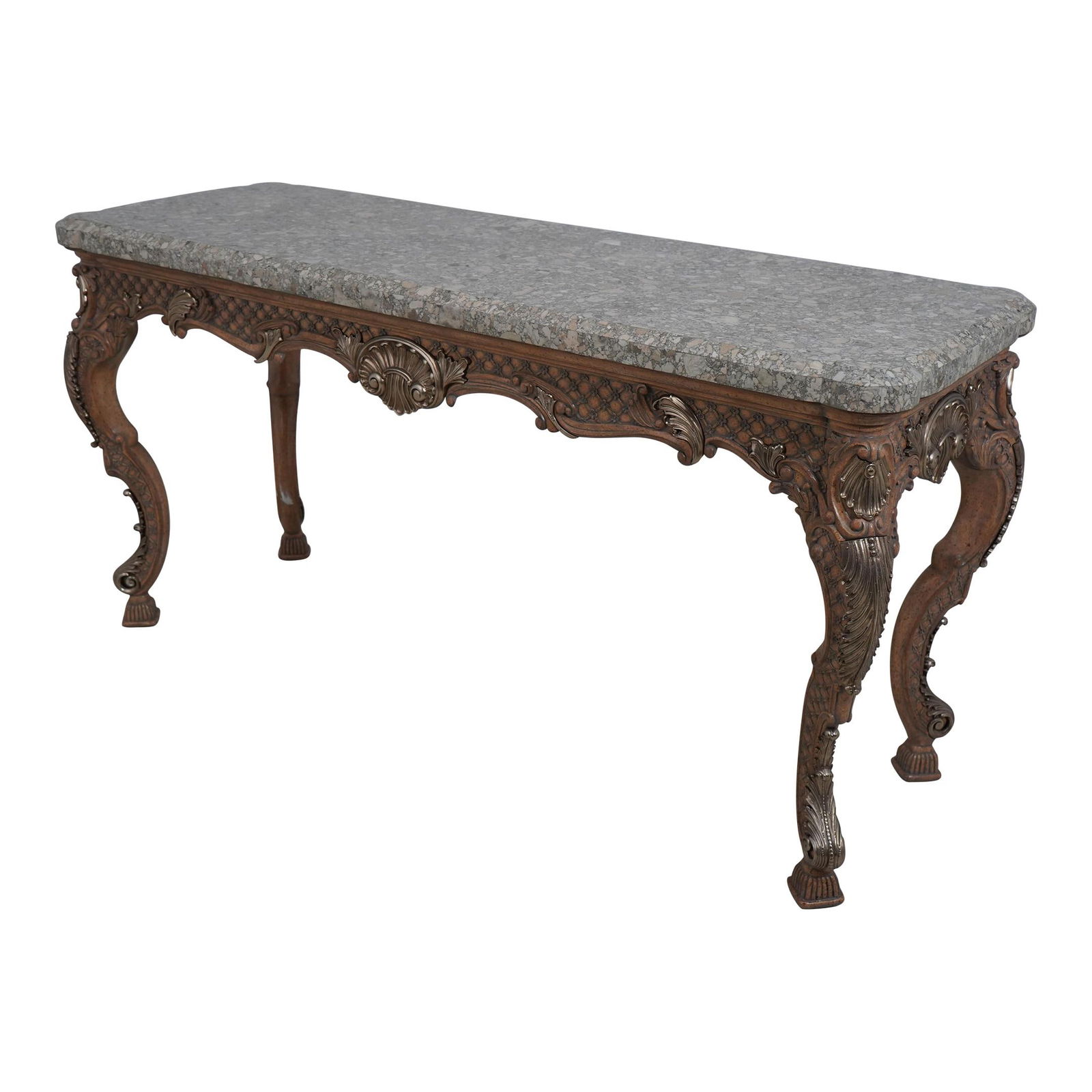 Maitland Smith Louis Philippe Marble Top Console Table with Brass Mounts (1 of 10)