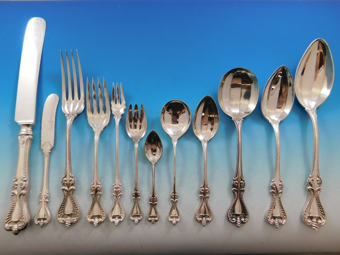 Towle Old Colonial Sterling Silver Flatware Set for 12 144 pcs with Storage Chest (1 of 6)
