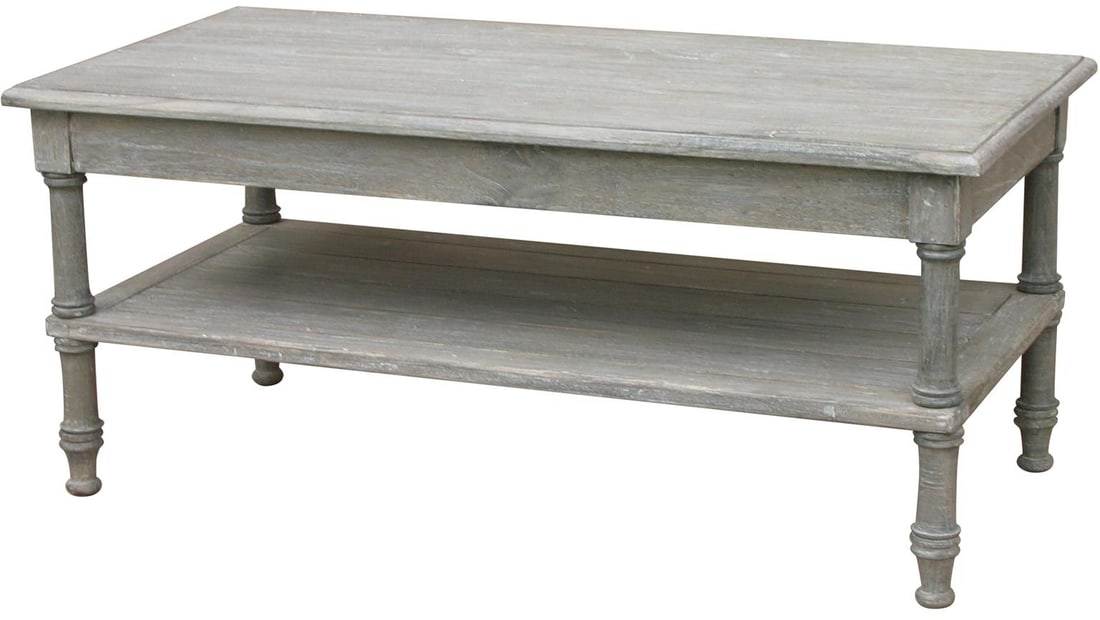 Trade Winds Riverwash Coastal Coffee Table Mahogany Frame 19H 43.5W 21.5D (1 of 1)