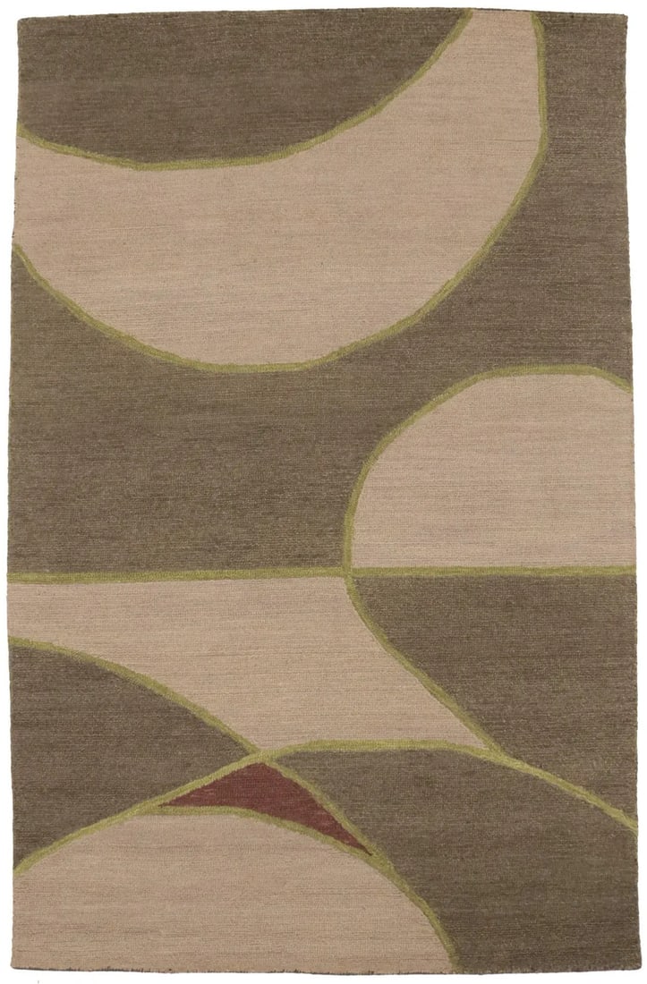 5x8 Wool Area Rug Hand-Tufted Abstract Modern Multicolor Design from India (1 of 14)
