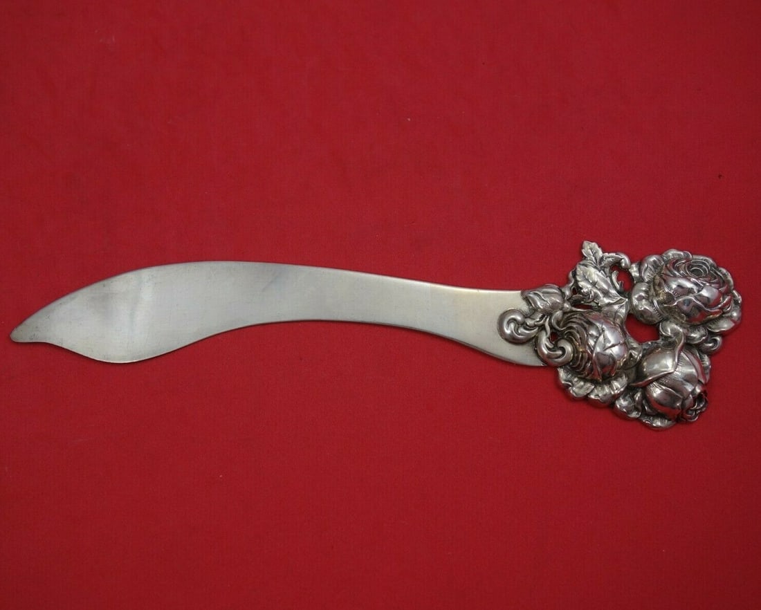Shiebler Sterling Silver 3-D Roses Paper Knife 8 1/4" (1 of 3)