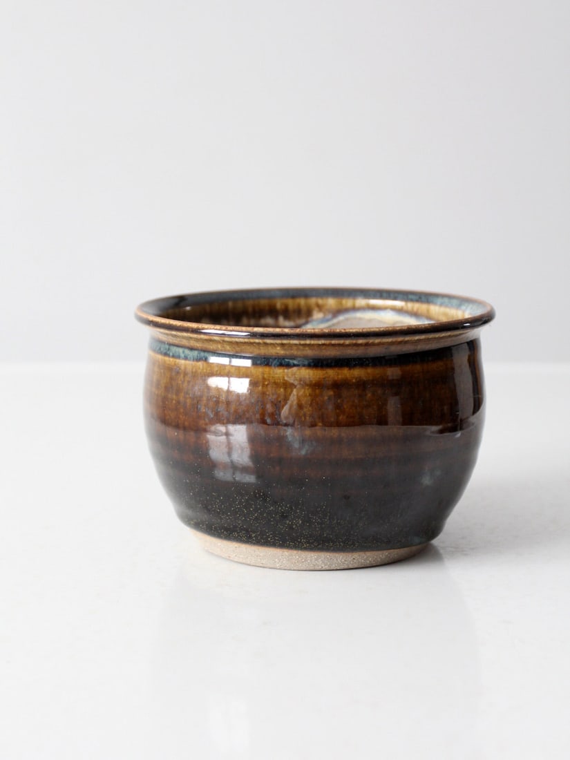 Handmade Vintage Studio Pottery Bowl with Brown Glaze (1 of 7)
