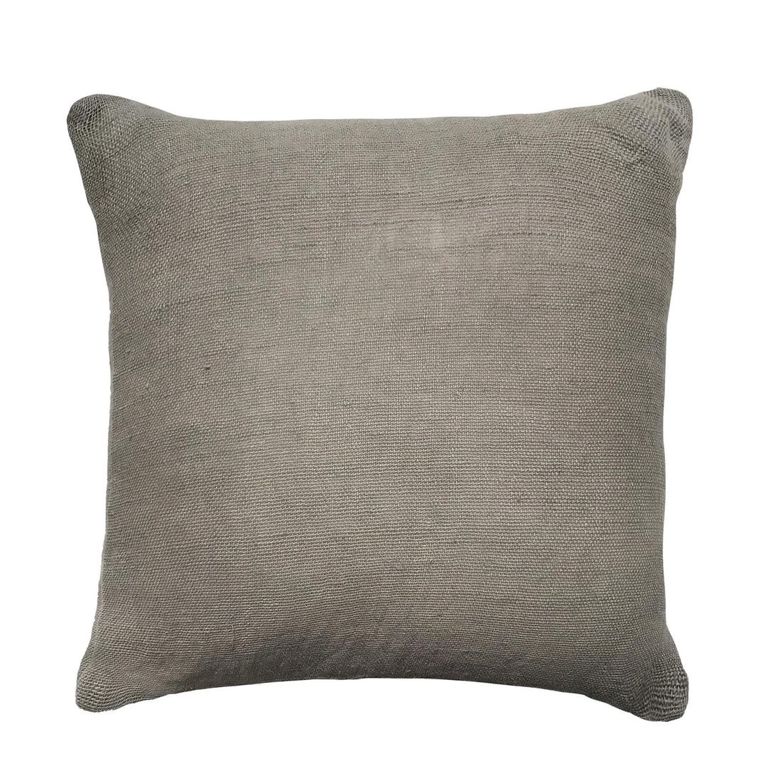 Elegant Davina Light Gray Linen Pillow 20x20 with Down Alternative Insert (1 of 1)