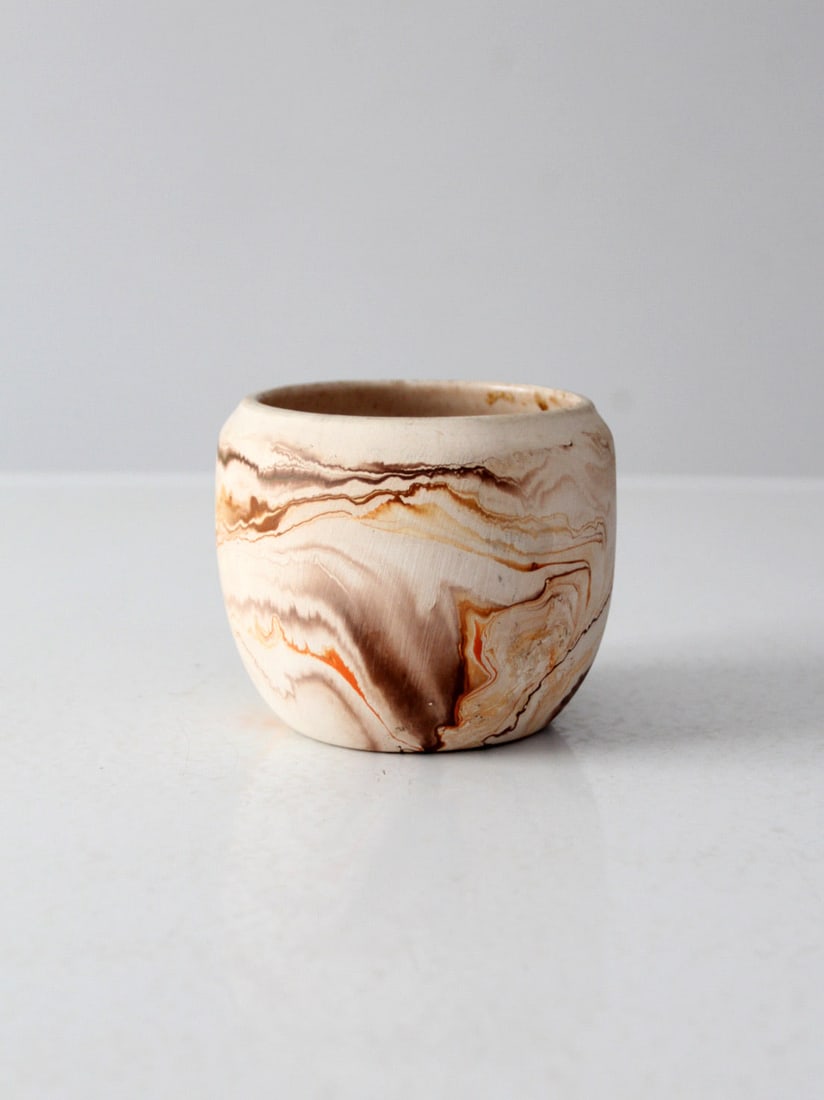 Vintage Nemadji Pottery Vase with Swirling Glaze Accents (1 of 9)