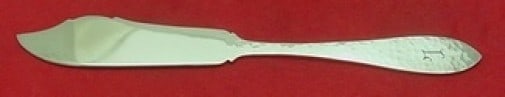 Lunt Jefferson Hand Hammered Sterling Silver Fish Knife 8 Inch (1 of 2)