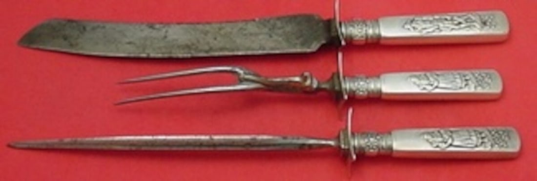 Gorham Fontainebleau Sterling Silver 3pc Roast Carving Set (1 of 2)