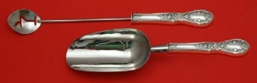 Manchester American Beauty Sterling Silver Bar Set 2pc Ice Scoop Martini Spoon (1 of 1)