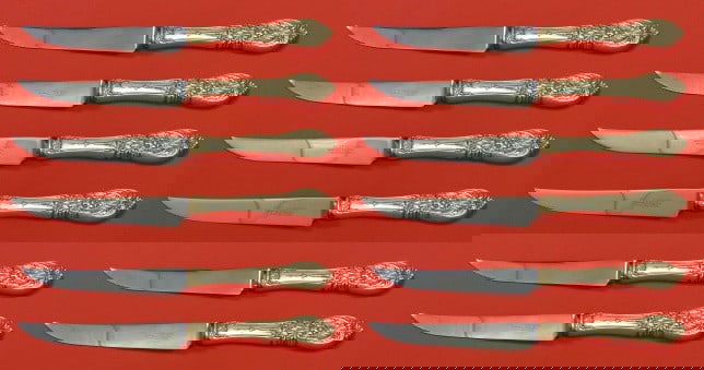 International Sterling Silver Richelieu Steak Knife Set 12 pcs 8.5 inch (1 of 1)