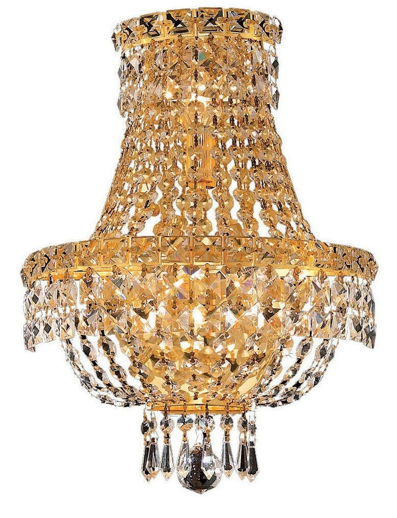 Tranquil 3 Light Crystal Gold Wall Sconce 17" (1 of 2)