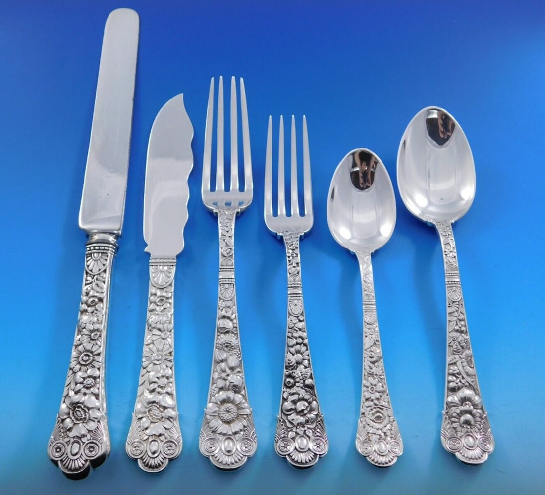 Gorham Cluny Sterling Silver Flatware Set for 12 72 Pieces with Storage Chest (1 of 6)