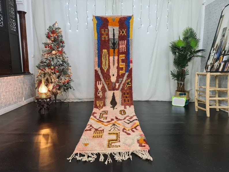 Authentic Handmade Moroccan Berber Runner Rug 2 x 10 Feet: Authentic Handmade Moroccan Berber Runner Rug 2 x 10 Feet Add a touch of elegance to your home with this authentic Handmade Moroccan Berber Runner Rug. Skillfully handwoven in the Middle Atlas Mountai