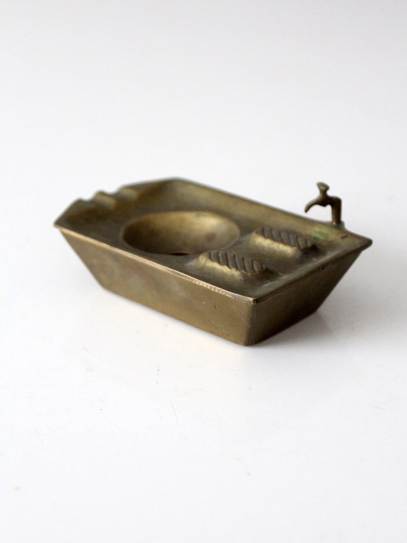 Vintage Mid-Century Brass Bathtub Ashtray Decorative Catchall (1 of 9)