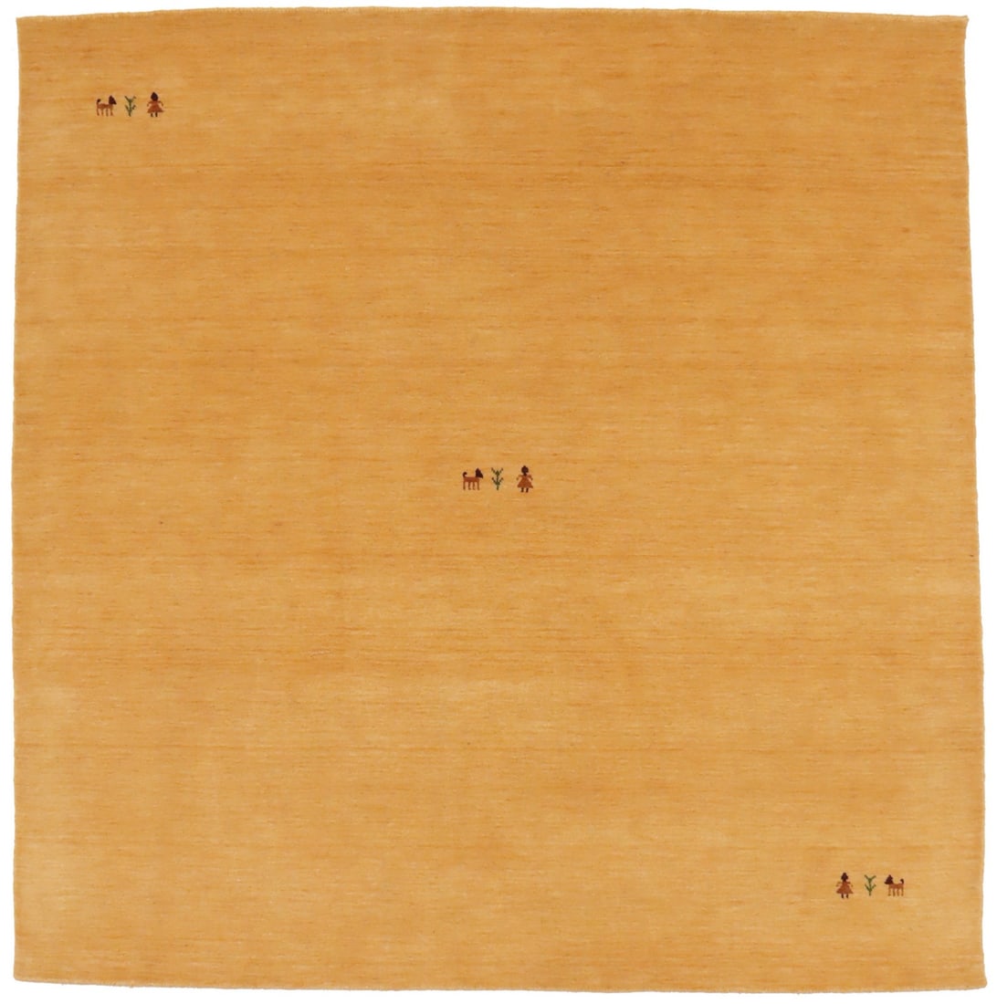 Handmade Gabbeh Square Rug Modern Pictorial Wool Carpet 5'11 x 6'1 (1 of 8)