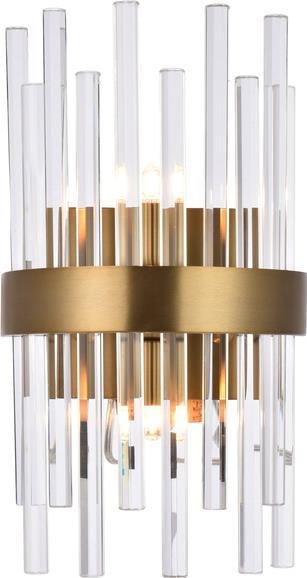Elegant Lighting Dallas Sconce Crystal Clear Gold 14H Contemporary (1 of 1)