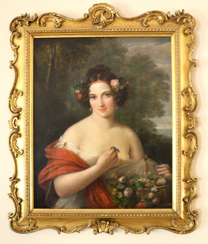 19th Century French Oil Painting Attributed to Bouguereau Portrait of Young Lady (1 of 6)