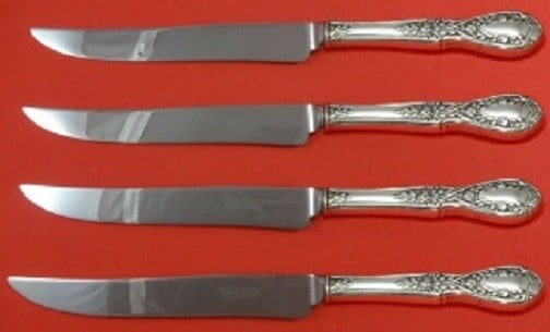 Manchester American Beauty Sterling Silver Steak Knife Set 4pc 9.5" (1 of 1)