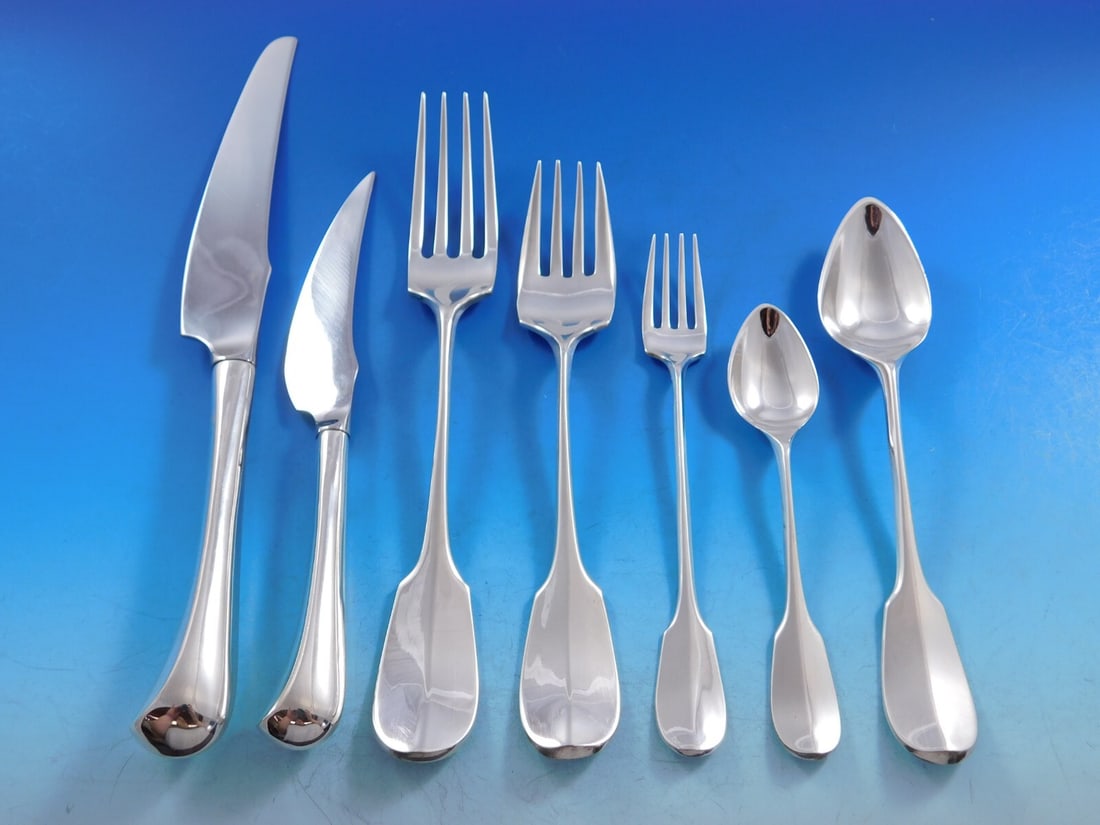 Kirk-Stieff Smithsonian Sterling Silver Flatware Set for 8, 59 Pieces with Storage Chest: Kirk-Stieff Smithsonian Sterling Silver Flatware Set for 8, 59 Pieces with Storage Chest Elevate your dining experience with this exquisite Smithsonian by Stieff Sterling Silver Flatware Set, designed