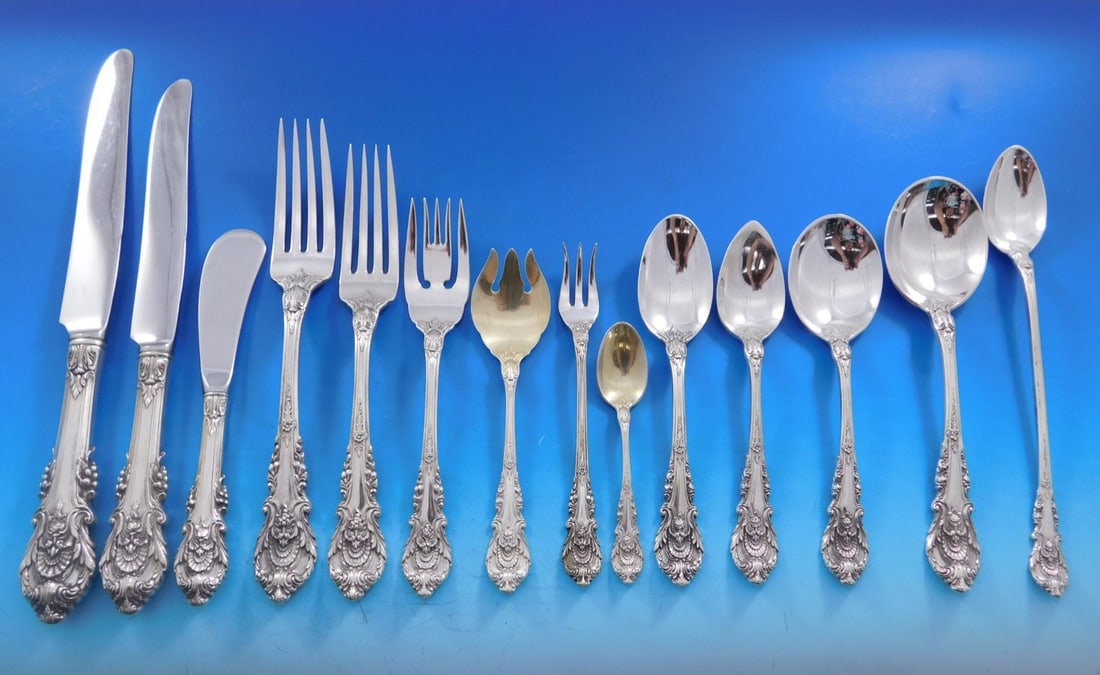 Wallace Sir Christopher Sterling Silver Flatware Set 270pc for 18 with Storage Chest (1 of 13)