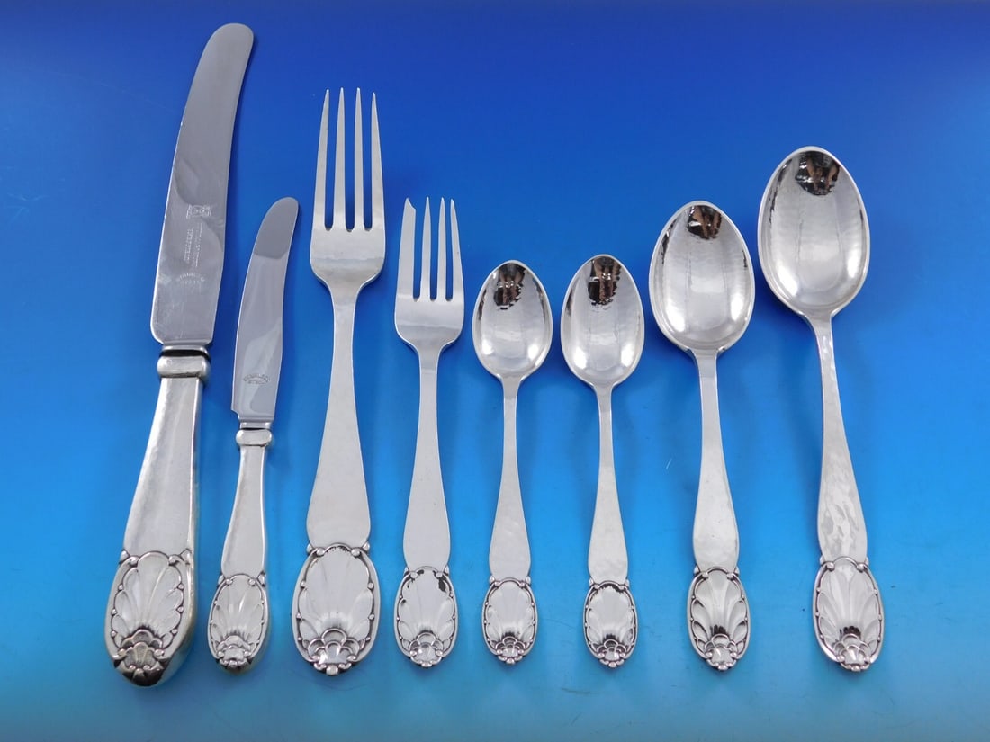 Christian Heise Handmade 830 Silver Flatware Set 106 Pieces Circa 1923 (1 of 12)