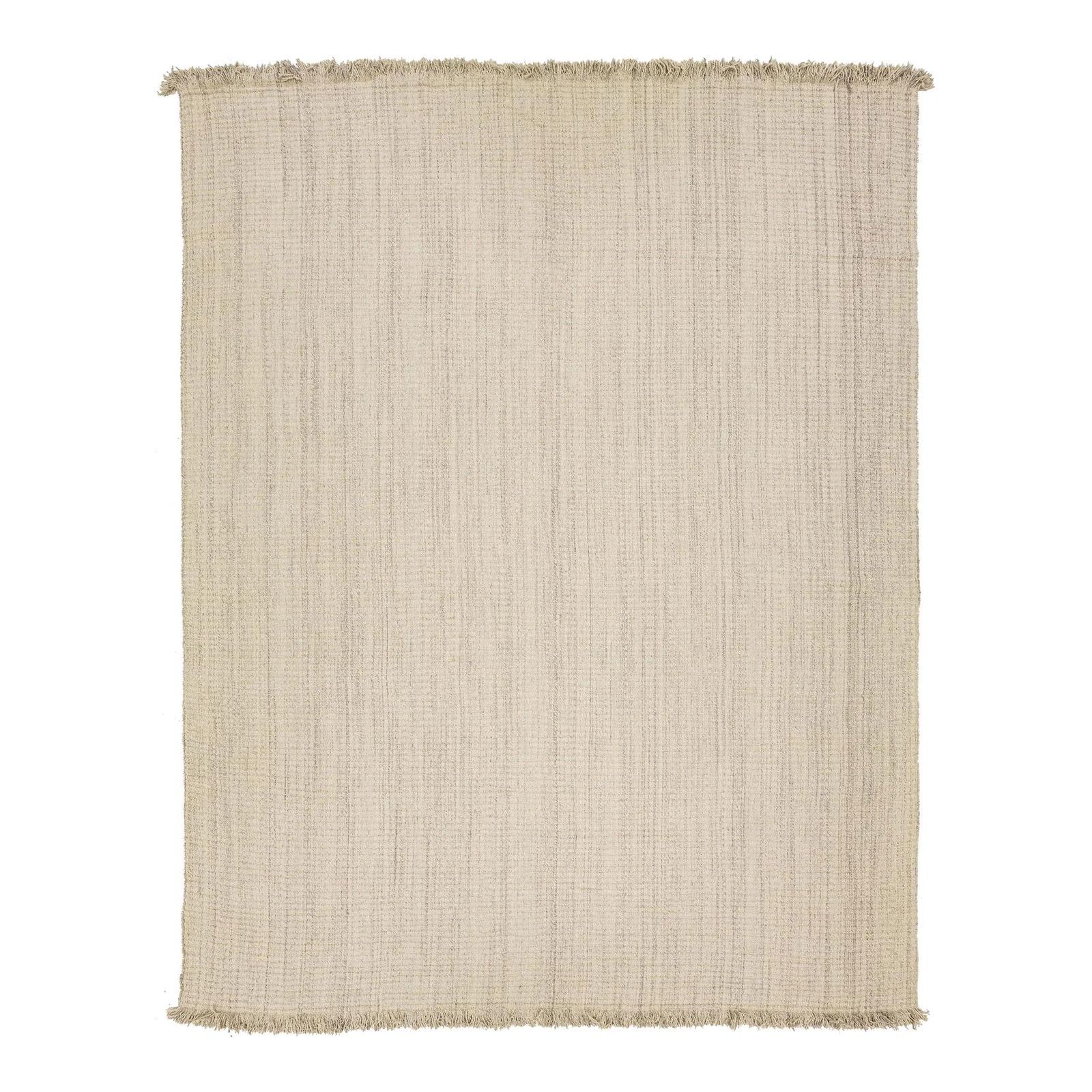 Handcrafted Tan Dhurrie Wool Rug with Gray Stripes 12 x 15: Handcrafted Tan Dhurrie Wool Rug with Gray Stripes 12 x 15 Enhance your living space with this stunning handcrafted Dhurrie wool rug, featuring a contemporary design that blends beautifully into any d