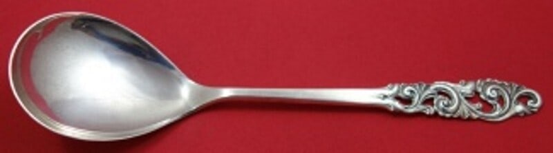 Mylius Brodrene Tele Sterling Silver Berry Spoon 9 1/4 Inch Ovoid (1 of 2)