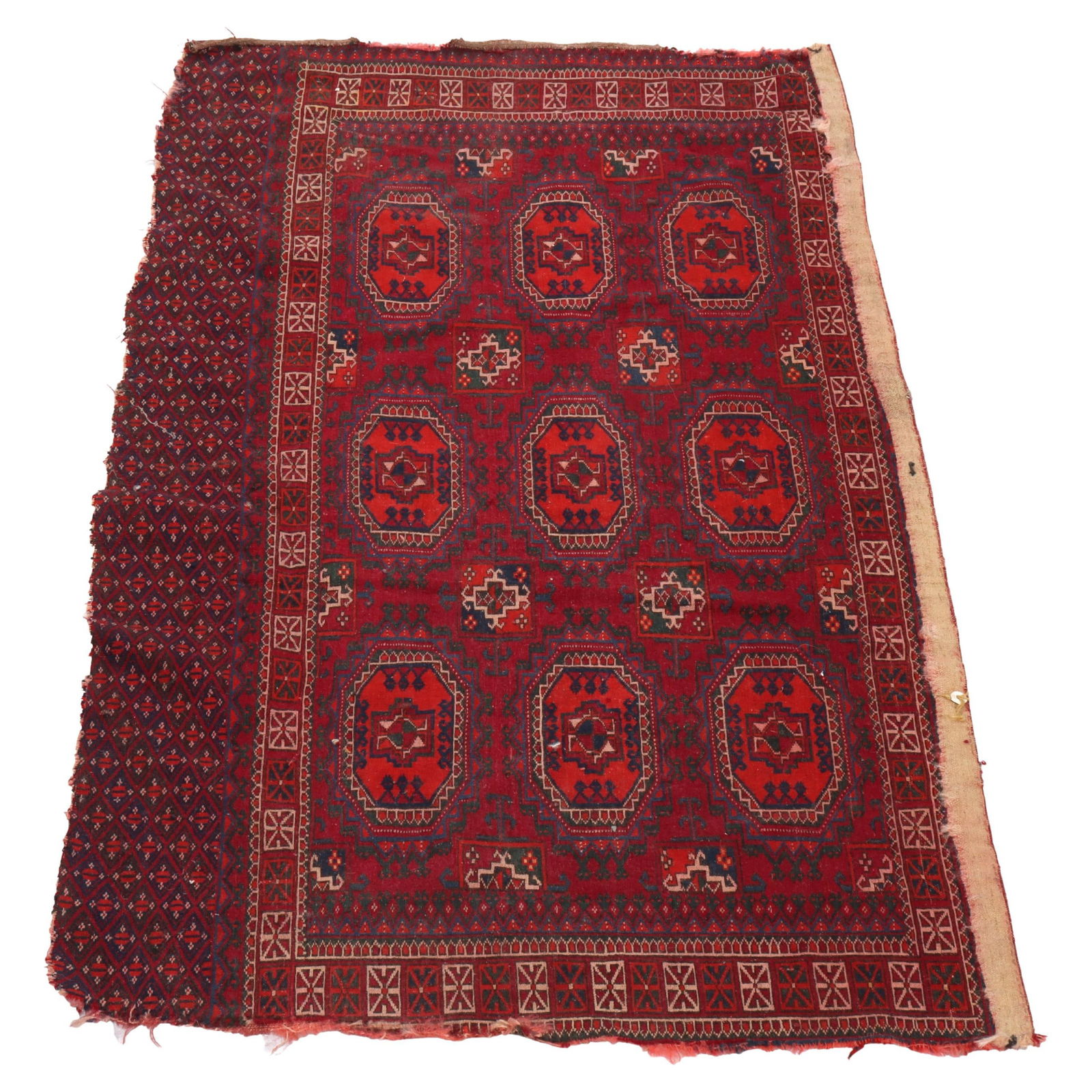 Antique Persian Tekke Wool Rug 53.5 x 29.25 C1930 (1 of 10)