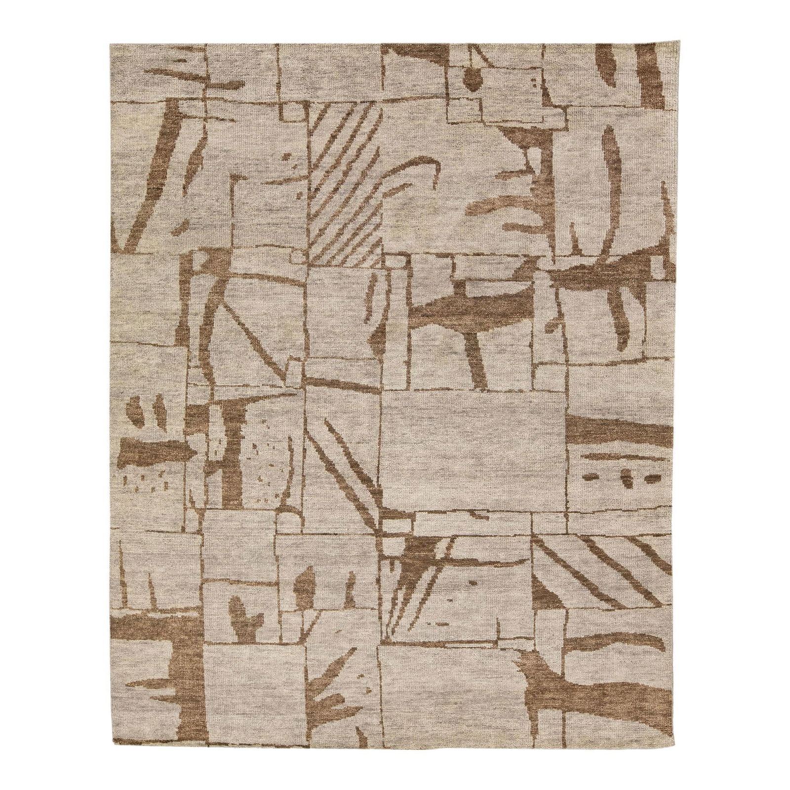 Thom Filicia Handmade Wool Rug 7'9 x 9'9 Tan and Brown (1 of 8)
