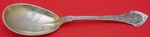 Wood & Hughes Angelo Sterling Silver Berry Spoon 9 Gold Washed (1 of 2)