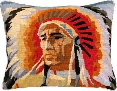 Southwestern Handmade Wool Pillow Native American Chief Design (1 of 1)