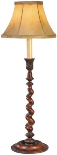 Rustic Chocolate Resin Lodge Style Table Lamp with Faux Leather Shade (1 of 1)
